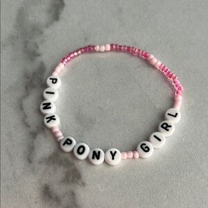 Pink Beaded Bracelet with Letter Beads